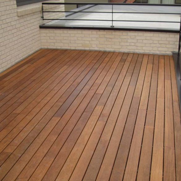 Lame terrasse MERBAU L. 1,80 m 140x20 mm - Fixations invisibles - Profil Clip Classic
