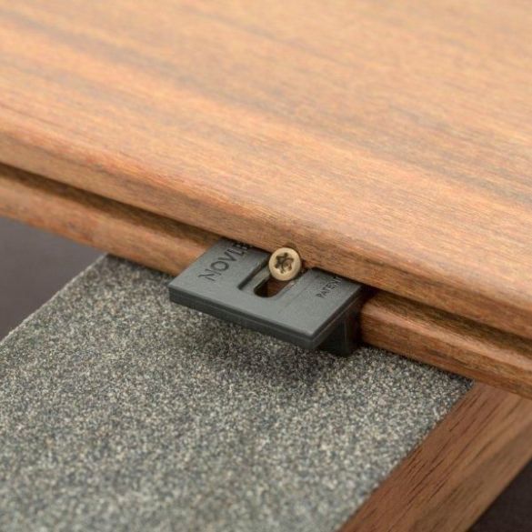 Lame terrasse MERBAU L. 4,20 m 140x20 mm - Fixations invisibles