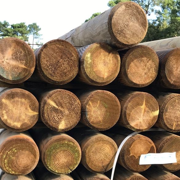 Rondin bois autoclave Ø10 x 400 cm fraisé