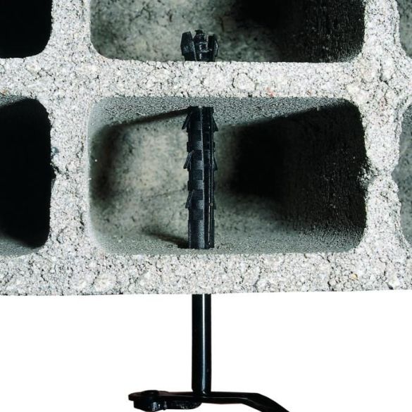 Arrêt de volet Inox A4 matériaux creux L.190 mm Ø10 mm + cheville