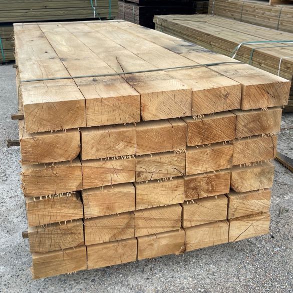 Traverse paysagère en chêne Long 4,00 m 20x10 cm