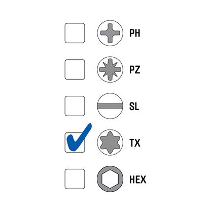 Vis A2 Inox Ø 5x70 mm - TX25 - Tête fraisée - Boîte de 100