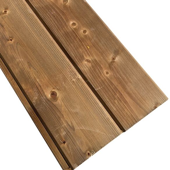 Bardage sapin réversible 2400x145x22 mm traité Classe 3 MARRON