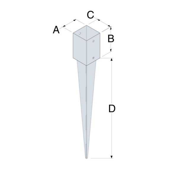 Pied de poteau jardin à enfoncer PPJET90 - Simpson Strong-Tie