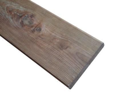 Lame de terrasse BÉQUIA lisse 2320x145x22 mm en pin Cl.4 marron
