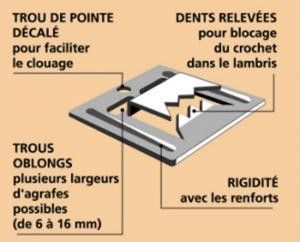 Clip pour lambris bois rainure 5mm - acier galvanisé - boîte de 250 pcs