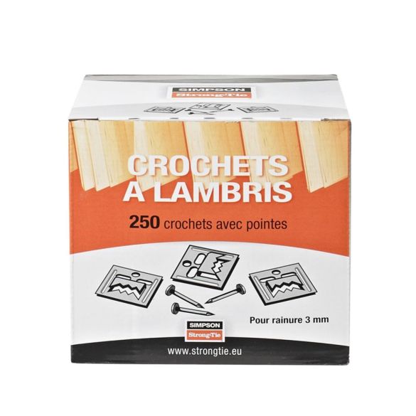 Clip pour lambris bois rainure 5mm - acier galvanisé - boîte de 250 pcs