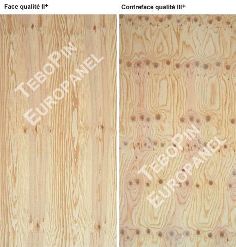 Contreplaqué CTBX Pin maritime Europanel Ép. 15 mm 250x125 cm - Choix II+/III+ TEBOPIN