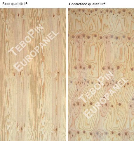 Contreplaqué CTBX Pin maritime Europanel Ép. 18 mm 250x125 cm - Choix II+/III+ TEBOPIN