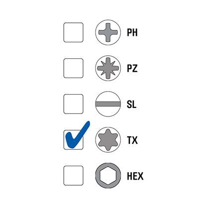 Vis A2 Inox Ø 4x25 mm - TX20 - Tête fraisée - Boîte de 200