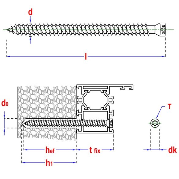 Vis béton Ø7,50 x 82 mm en acier zingué Torx30 SMART - Boîte de 100