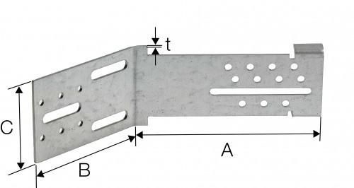 Équerre angle sortant pour bardage ITE AB45C 155x108x2,5 mm SIMPSON