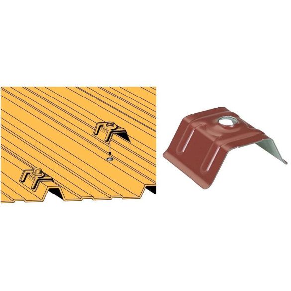 Cavalier galvanisé VERT RAL 6011 pour fixation Bacacier - Sachet de 100 pces