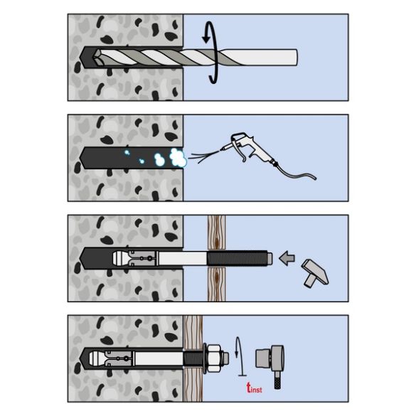 Goujon d'ancrage Inox A4 Ø6 x 65 mm - Blister de 2 pcs - SMART
