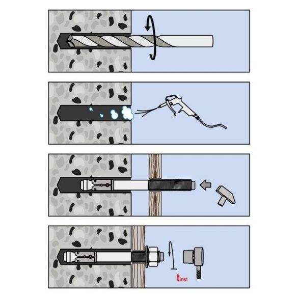 Goujon d'ancrage Inox A4 Ø8 x 52 mm - Blister de 2 pcs - SMART