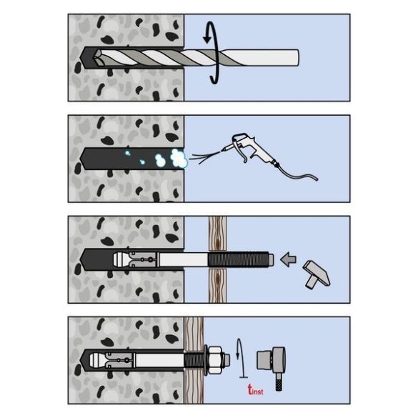 Goujon d'ancrage Inox A4 Ø8 x 72 mm - Blister de 2 pcs - SMART