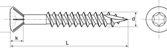 Vis terrasse petite tête fraisée A2 inox Ø4X40 mm + Embout Tx15 - Bte 200 vis