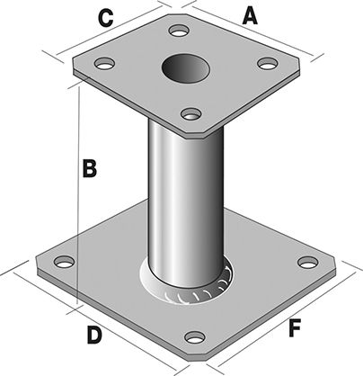 Pied de poteau élévateur 150 mm - PPA150 - Simpson Strong-Tie