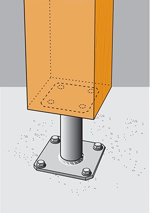 Pied de poteau élévateur 100 mm - PPA100 - Simpson Strong-Tie