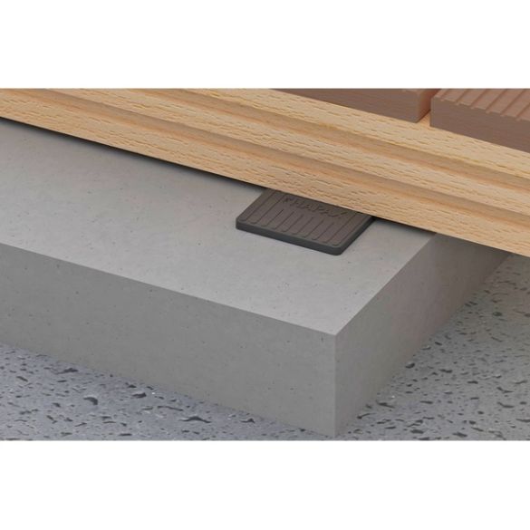 Tampons d'isolation terrasse en EPDM 100x100x10 mm - Boîte de 18 pcs