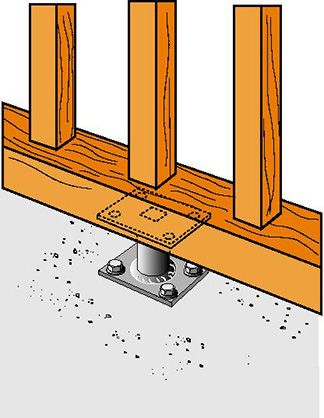 Pied de poteau mini 80 mm - PPMINI80 - Simpson Strong-Tie