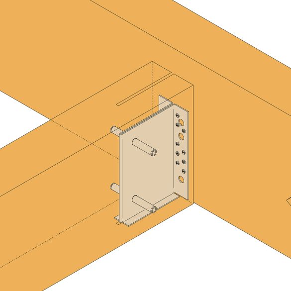 Étrier à âme intérieure ETNM - acier galvanisé - 155X130 mm 