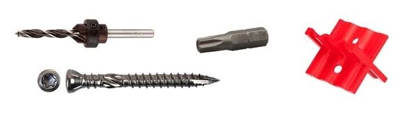 Kit fixation terrasse bois dur DECK-D 5x70 mm HAPAX - 550 vis inox A2