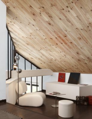 Lambris Tradition Noueux profil grain d'orge 70x10 mm L. 2,00 m en pin