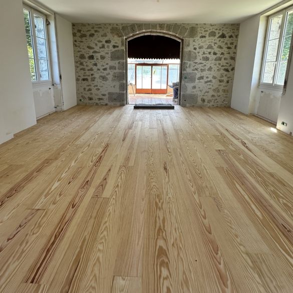 Parquet bois massif à clouer 200x10 cm - Pin des Landes - Choix Sans Noeud