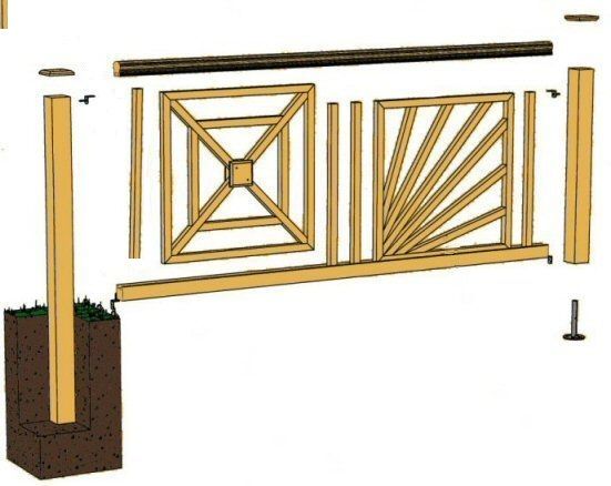 Croix de Saint André 80x80 cm en pin traité Classe 4