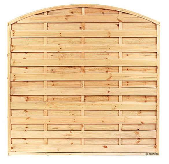 Écran bois bombé à lames alternées 180x180 cm en pin traité Classe 4 - DEBARGE