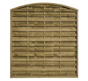 Écran bois bombé à lames alternées 180x180 cm en pin traité Classe 4 - DEBARGE