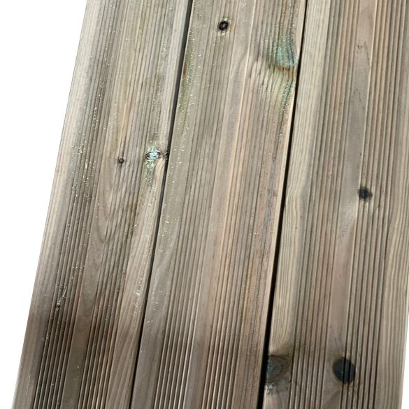 Lame terrasse TRADITION en pin maritime strié Cl4 2400x145x22 mm