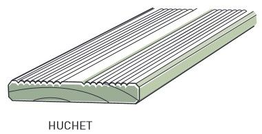 Lame terrasse TRADITION en pin maritime strié Cl4 2400x145x22 mm