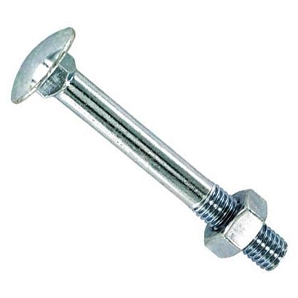 Boulon TRCC avec écrou Ø 8x80 mm - acier zingué - Boîte de 100