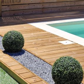 Lame terrasse Terralandes Authentique en pin Cl4 marron - 145x27 mm - L. 2,40 m