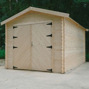 Garage en bois Traditional 18,19 m² – madriers 28 mm – Idea Bois Nicolas