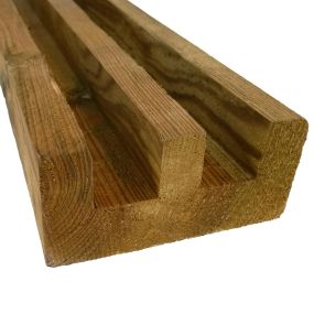 Demi poteau bois 90x45 mm Long. 2,40 m - 2 rainures 22 mm - Classe 4 marron