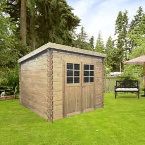 Abri de jardin toit plat HOF Solid – 6,15 m² – dimensions 248 x 248 cm