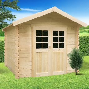Abri de jardin en bois brut 19 mm GERA 6,15 m² - 248x248 cm - S8760 SOLID