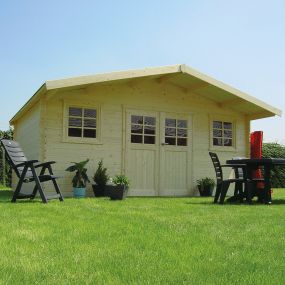 Chalet de jardin en sapin brut 28mm ZURICH 508x388 cm - 19,71m² - S835