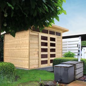 Abri de jardin en bois VERONA 28 mm, dimensions 303 x 243 cm, toit monopente