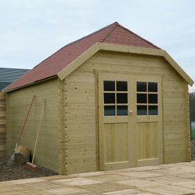 Chalet bois traité LIMERICK 298 x 388 cm 11,56m² - S8505-1