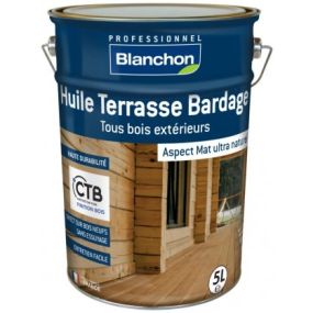 Huile Terrasse Bardage teinte Chêne Moyen 5 Litres - BLANCHON