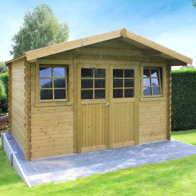 Abri de jardin bois 28mm traité DOLE 388x298 cm - 11,56 m² - S8384-1 SOLID
