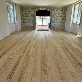 Parquet bois massif à clouer 200x20 cm - Pin des Landes - Choix Sans Noeud