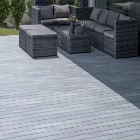 Lame composite Atmosphère brossée - 23x138x4000 mm - Gris Ushuaia SILVADEC