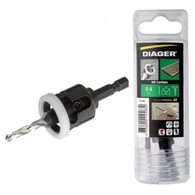 Kit fraisage perçage Ø4 mm pour terrasse bois dur - DIAGER