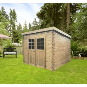 Abri toit plat 19 mm HOF 248x248 cm 6,15 m² - S8606