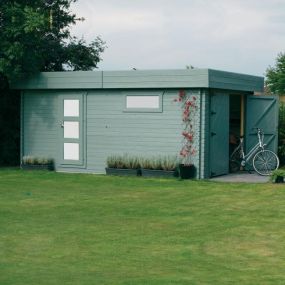 Garage bois 40 mm Modern 19,26 m² 358x538 cm